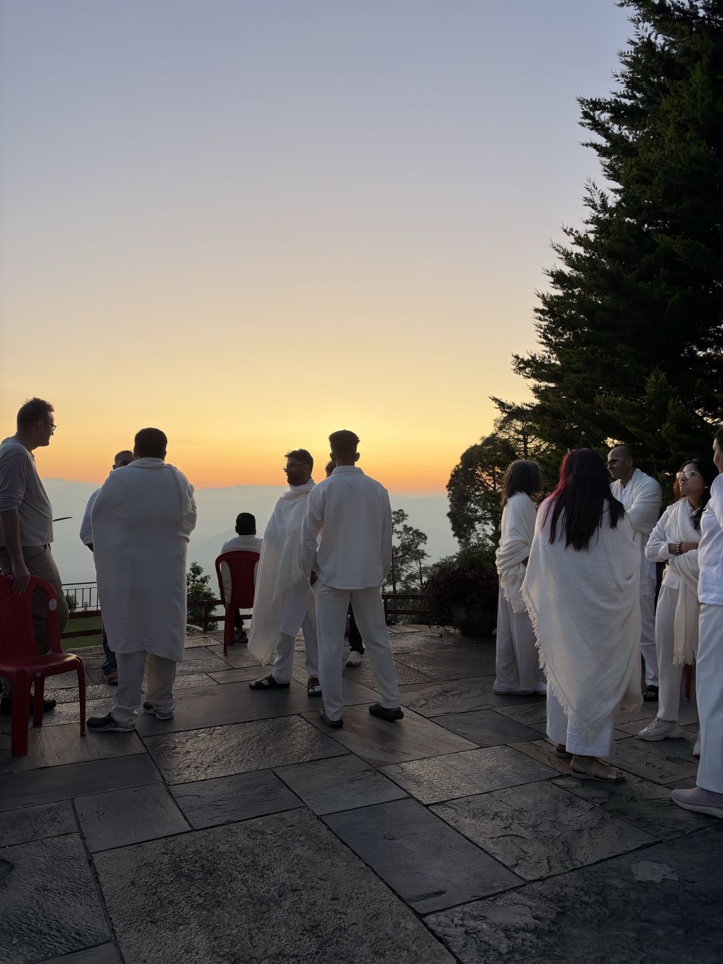 Facing the first light, Kasar Devi retreat